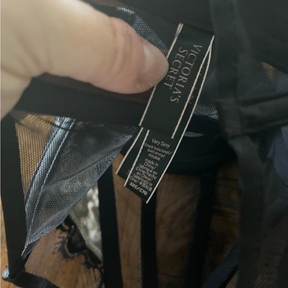 Victoria’s Secret 32C black sexy bra corset 1402 - Picture 4 of 5